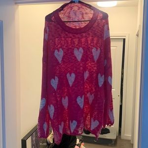 Chic soul pink heart sweater - 3X